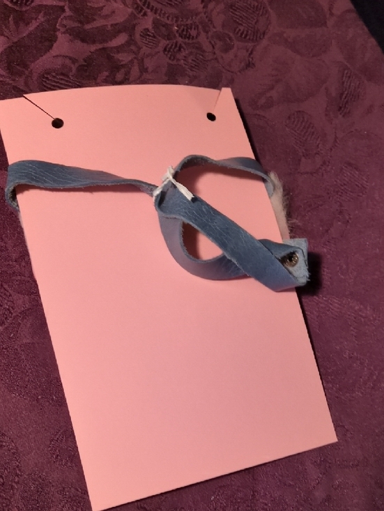 Artisan Handmade Coral Shearling Statement Necklace with Blue Leather Strap - Picture 9 of 9